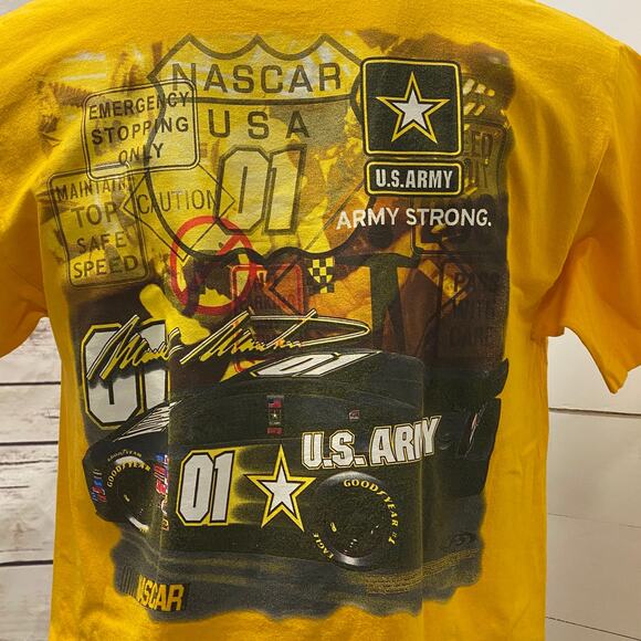 Nascar Auto Racing Mark Martin Car US Army Strong Tee Shirt Stock Sprint Race L - Picture 4 of 5